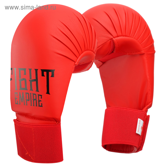 Перчатки для карате FIGHT EMPIRE, размер S, цвет красный - Фото 1