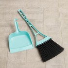 Веник для пола Disco, с совком, 8×19×58 см, бирюзовый - Фото 5