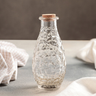 Банка стеклянная для сыпучих продуктов с пробковой крышкой Доляна «Парфе. Кристалл», 250 мл, 6×14 см - Фото 1