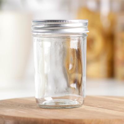 Банка стеклянная для сыпучих продуктов с металлической крышкой Доляна «Сильвер», 290 мл, 7×10,5 см