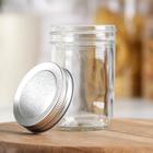 Банка стеклянная для сыпучих продуктов с металлической крышкой Доляна «Сильвер», 290 мл, 7×10,5 см - Фото 2