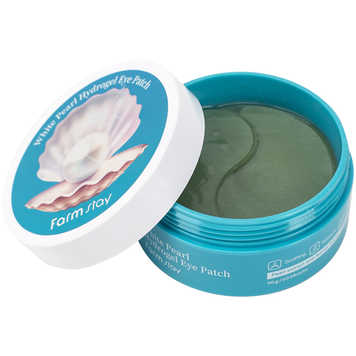Hydrogel patch. Farmstay патчи для век White Pearl Hydrogel Eye Patch, 60 шт. Farmstay White Pearl Hydrogel Eye Patch, 60pcs. Farm stay White Pearl Hydrogel Eye Patch(90g*60a). Гидрогелевые патчи для глаз с экстрактом жемчуга, 60шт, Farmstay.