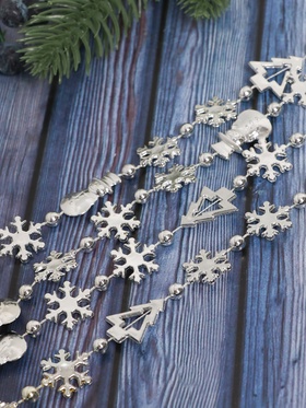 Бусы на ёлку «Снежинки», длина 2.7 м, d=2.3 см, МИКС Бусы на ёлку «Снежинки», длина 2.7 м, d=2.3 см, МИКС