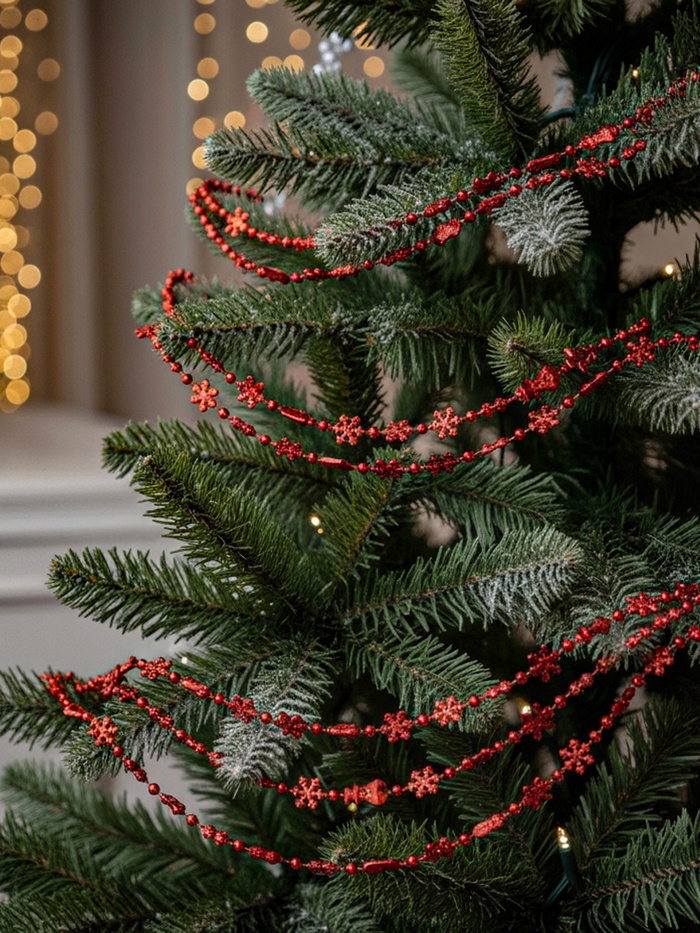 Бусы на ёлку «Снежинки», длина 2.7 м, d=2.3 см, МИКС - Фото 1