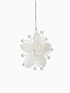 Ёлочная игрушка «Зимнее волшебство. Снежный цветок» пластик, 9 см, белый - фото 118957269