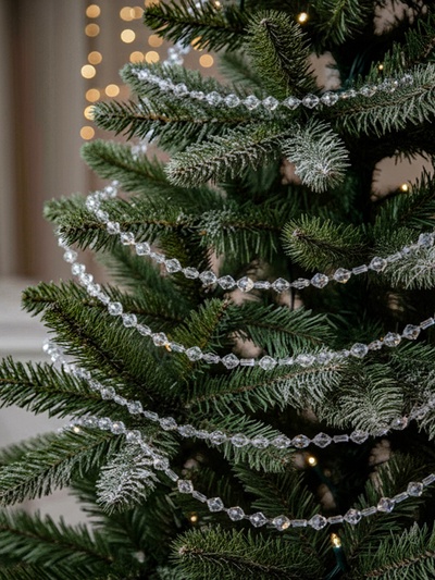 Бусы на ёлку «Льдинки», длина 2.7 м, d=10 мм, перламутровые