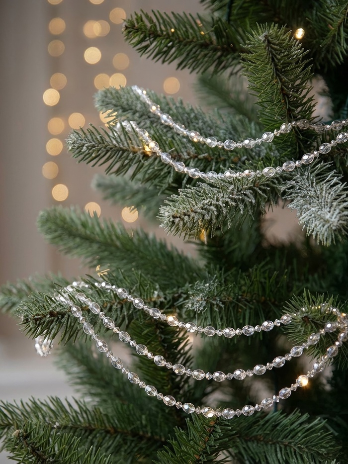 Бусы на ёлку «Льдинки», длина 2.7 м, d=9 мм, перламутровые - Фото 1