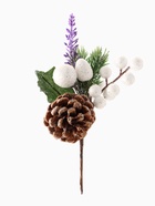 Еловая ветка декоративная «Зимнее волшебство. Грёзы», 16 см (комплект 3 шт) - фото 59756182