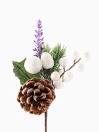 Еловая ветка декоративная «Зимнее волшебство. Грёзы», 16 см (комплект 3 шт) - фото 59756183