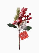 Еловая ветка декоративная «Зимнее волшебство. Грёзы», ягоды, шишка, иней, хвоя, 26 см - Фото 6