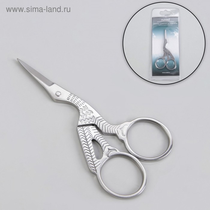 Ножницы для шёлка, 9 см, цвет серебристый, RU-030 - Фото 1