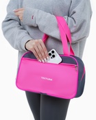 Сумка для обуви TEXTURA, на молнии наружный карман, размер 33×10×20 см, серая/розовая - Фото 5