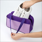 Сумка для обуви на молнии, наружный карман, TEXTURA, цвет сиреневый/фиолетовый - Фото 4