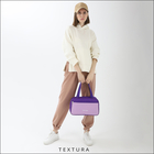 Сумка для обуви на молнии, наружный карман, TEXTURA, цвет сиреневый/фиолетовый - Фото 6