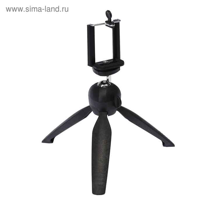 Штатив-тренога LuazON, настольный, крепление для телефона, высота 21 см, чёрный - Фото 1