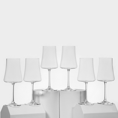 Бокалы для вина Bohemia Crystal «Экстра», 560 мл, набор 6 шт., стекло, прозрачные