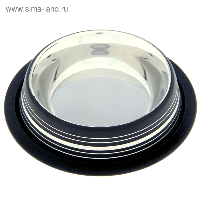 Миска нескользящая цветная с полоской,VM-2510 (A) 200 мл, цвета микс - Фото 1