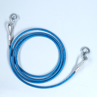 УЦЕНКА Трос буксировочный металлический TORSO в оплётке, 4 м, 8 тонн, 2 крюка