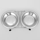 Набор: миска двойная на подставке, 2×240 мл - Фото 5