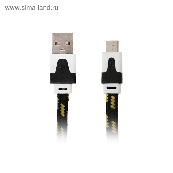 Кабель Ritmix RCC-211, micro USB-USB, тканевая оплетка, 1 м, черный - Фото 1