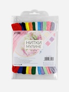 Нитки мулине №13/14, 8±1 м, набор 12 шт., разноцветные - Фото 3
