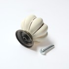 Ручка кнопка PEONY Ceramics 001, керамическая, бежевая - Фото 3
