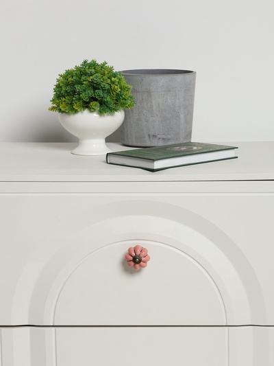 Ручка-кнопка PEONY Ceramics 001, керамическая, пудровая