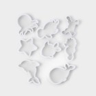 Набор форм для вырезания печенья Доляна «Подводный мир», 8 шт, цвет белый - фото 990928