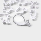 Набор форм для вырезания печенья Доляна «Подводный мир», 8 предметов, цвет белый - Фото 3