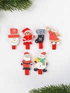 Прищепки декоративные «Всё что нужно в новый год», набор 6 шт. МИКС - Фото 6