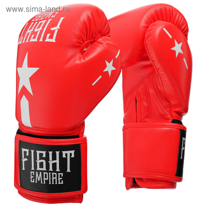 Перчатки боксёрские детские FIGHT EMPIRE, 6 унций, цвет красный - Фото 1