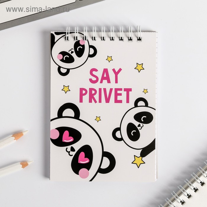 Блокнот на гребне Say privet, формат А6, 40 листов - Фото 1