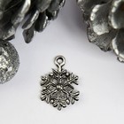 Декор для творчества металл "Снежинка" серебро 1,8х1,2 см - фото 8848040