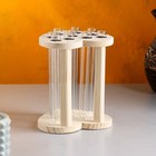 Кашпо деревянное 13×12×16 см с 9 колбами "Сердце", натуральный Дарим Красиво - фото 20956497