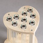 Кашпо деревянное 13×12×16 см с 9 колбами "Сердце", натуральный Дарим Красиво - фото 20956498