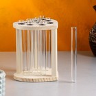 Кашпо деревянное 13×12×16 см с 9 колбами "Сердце", натуральный Дарим Красиво - фото 20956499