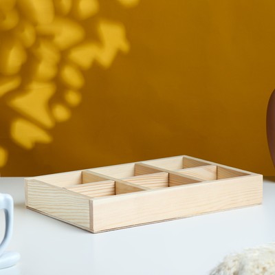 Кашпо для цветов «Шесть», 28×19×5 см, деревянное, 6 ячеек