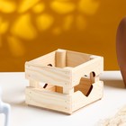 Кашпо для цветов "Однушка лайт. Сердце", 12×11×9 см, деревянное - Фото 2