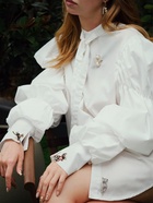 Брошь «Кошка» изящная с бантом, белая в серебре - Фото 6