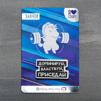 Значок «Доминируй, властвуй, приседай», 8 х 12 см