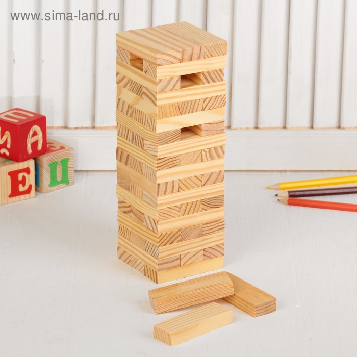 Игра настольная «Падающая башня», 23,5 × 7,5 × 7,5 см - Фото 1