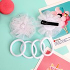 Набор для волос "Милашка" (2 зажима, 4 резинки) перелив белый - Фото 2