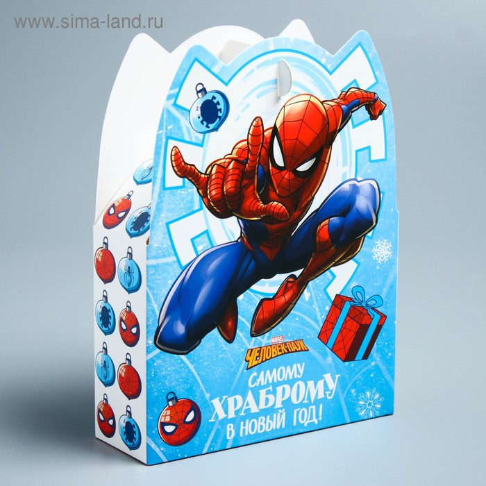 Коробка складная "С Новым годом!", Человек-паук, 15 х 11 х 5 см - Фото 1