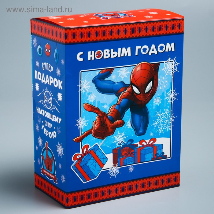 Коробка складная "С Новым годом",Человек-паук, 14.8 х 20 х 8 см - Фото 1