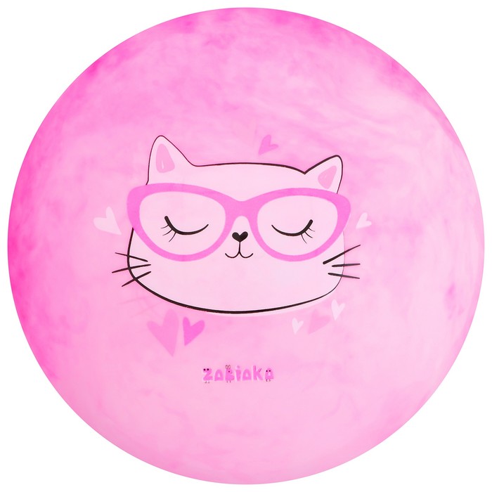 Мяч детский ZABIAKA «Кошечка в очках», d=22 см, 60 г - Фото 1