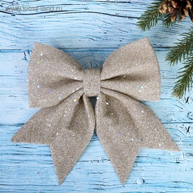 Ёлочная игрушка «Зимнее волшебство. Бант» пластик, 20?18 см, бежевый (комплект 2 шт)