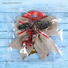 Ёлочная игрушка «Зимнее волшебство. Бант - шишки, ягодки» пластик, 21×18 см, бежевый - Фото 2