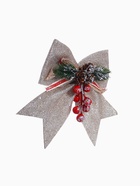 Ёлочная игрушка «Зимнее волшебство. Бант - шишки, ягодки» пластик, 21×18 см, бежевый - Фото 4