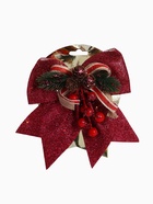 Ёлочная игрушка «Зимнее волшебство. Бант - шишки, ягодки» пластик, 21×18 см, бордовый - Фото 6