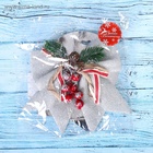 Ёлочная игрушка «Зимнее волшебство. Бант - шишки, ягодки» пластик, 21×18 см, серебро - Фото 2